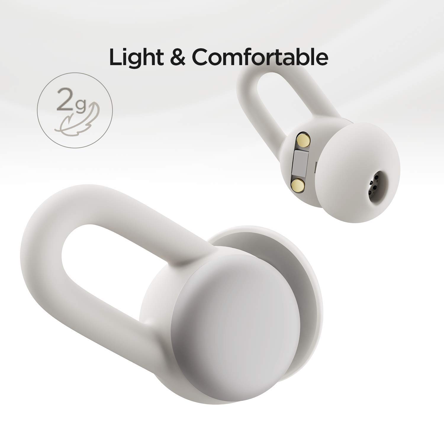 Amazfit Zenbuds Smart Sleep Earbuds, Noise Blocking, in-Ear Alarm, Soothing Sounds, Light and Comfortable, in-Ear Alarm Detection, Cloud White