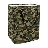 60L Laundry Hamper Collapsible Camo Green Laundry Basket with Easy Carry Extended Handle Folding Storage Basket for Bathroom, Bedroom Clothes Toys
