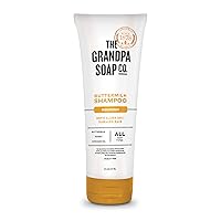 The Grandpa Soap Company Buttermilk Shampoo - Nourishing Formula to Help Revitalize Dry and Damaged Hair, With Honey & Avocado Oil, Vegan, Sulfates and Parabens Free, 8 Fl Oz
