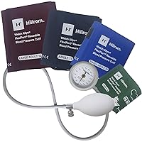 Welch Allyn DS44-MC DuraShock DS44 Integrated Aneroid Sphygmomanometer, Gear Free, Shock Resistant, Inflation Bulb and Valve, FlexiPort Reusable, 1-Tube Cuffs (Pack of 4)