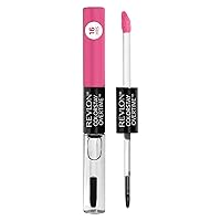 Revlon Liquid Lipstick with Clear Lip Gloss, ColorStay Face Makeup, Overtime Lipcolor, Dual Ended with Vitamin E in Pink, For Keeps Pink (490), 0.07 Oz