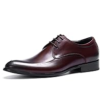 Men's Genuine Leather Cap Toe Lace-up Oxfords Dress Derby Formal Shoes Business