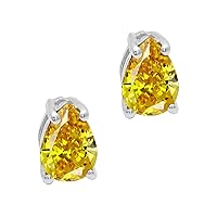 Multi Choice Pear Shape Gemstone 925 Sterling Silver Solitaire Daily Wear Stud Earring