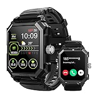 Rogbid Military Smartwatches for Men (Answer/Dial), 100 Days Use, Tactical Robust IP69k Waterproof Titanium Smartwatch for Android iOS Phones Outdoor Watch Fitness Tracker Watch with