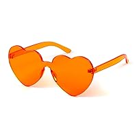 ADEWU Heart Shaped Rimless sunglasses Women, Cute Transparent Candy Color Heart Glasses Festival Party Favor
