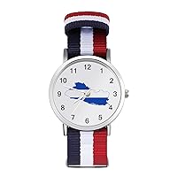 Flag of El Salvador4 Nylon Watch Adjustable Wrist Watch Band Easy to Read Time with Printed Pattern Unisex