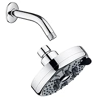 BRIGHT SHOWERS High Pressure Rain Showerhead Fixed Shower Head and Matching 6 Inch Brass Shower Pipe Arm Bathroom Rain Shower Arm
