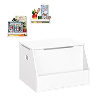 RiverRidge Kids Toy Box Storage With Front Bookrack And 2 10