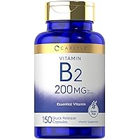 Carlyle Vitamin B-2 | Riboflavin | 200mg | 150 Count | Vegetarian, Non-GMO & Gluten Free Essential Supplement