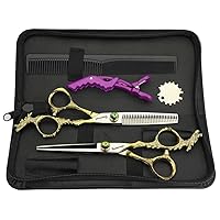 7/7.5/8/9 inch salon personalized scissors salon hair styling hair scissors stainless steel hair tools (6-inch 2pc-A)