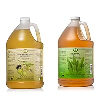 Unscented and Sage Lime Soap Liquid Bundle - 1 Gallon Vegan & Pure Organic Concentrated Non Drying All Natural Formula Body Wash & Shampoo