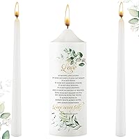 Frienda Unity Candles for Wedding Ceremony Set, Unity Wedding Candles Set, Wedding Ceremony Candles, Catholic Religious Wedding Accessories Extra Large Candle Taper Candles (Leaf Style)