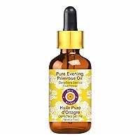 dève herbes Pure Evening Primrose Oil (Oenothera biennis) with Glass Dropper Cold Pressed Oil for Skin - 10ml (0.33 oz)