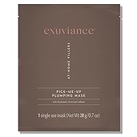 EXUVIANCE Pick-Me-Up Plumping Mask with Pure Hyaluronic Acid and Caffeine for Instant Plumping Hydration - Reveal Smooth, Supple and Luminous Skin, For All Skin Types - Single Use Sheet Mask, 0.7 oz