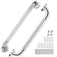2 Pack Grab Bars for Elderly for Wall 16 Inch, Fit for Studs, Knurled Anti-Slip Bathroom Shower Grab Bars for Seniors, Safety Handicap Grab Bars for Shower, Shower Handles for Elderly, Tesuchan