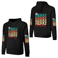 Men And Women Cotton Solid Color Hooded Sweatshirt Merry Christmas
