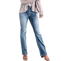 Womens Jeans Plus Size High Waist Curvy Bootcut Rise Insta Stretch Skinny Juniors Jeans (Standard and Plus)