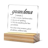 Grandma Gift From Grandchildren, Grandma Desk Decor Art, Grandma Definition Clear Acrylic Desk Decorative Sign Home Office Nana Acrylic Plaque Sign Keepsake Gifts