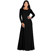 KOH KOH Womens Long Sleeve Soft Flowy Empire Waist Fall Winter Party Gown