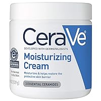 CeraVe Moisturizing Cream | Body and Face Moisturizer for Dry Skin | Body Cream with Hyaluronic Acid and Ceramides | Normal | Fragrance Free | 19 Oz | Packages May Vary