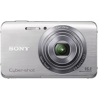Sony Cyber-shot DSCW650 16.1 MP Digital Camera with 5x Optical Zoom and 3.0-Inch LCD (Silver) (2012 Model) (Renewed)