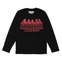 Strangers Things Boys' Group Bicycle Silhouette Logo Long-Sleeve T-Shirt