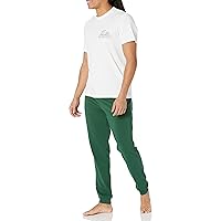 Lacoste Men's 2-Piece Set with Short Sleeve Regular Fit Crew Neck Tee Shirt and Jogger Sleep Pants