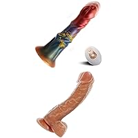 Realistic Vibrating Dildo and Fantasy Thrusting Horse Dildo Vibrator with Strong Suction Cup