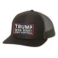 Trenz Shirt Company Trump was Right About Everything Political Mens Embroidered Mesh Back Trucker Hat