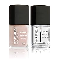 Dr.'s Remedy Enriched Nail Polish, Perfect Petal Pink with TOTAL Two-in-One Top and Base Coat Set 0.5 Fluid Oz Each