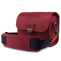 MegaGear Pebble MG1722 Genuine Leather Camera Messenger Bag for Mirrorless, Instant and DSLR Cameras - Maroon