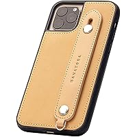 hanatora] iPhone 11 ProMax Case Italian Leather Smartphone Case Fall Prevention Impact Stand Function Genuine Leather Handy Belt Hand Made Strap Hall Strapling Natural GH-11PROMAX-Natural-m