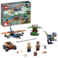 LEGO 75942 Jurassic World 4+ Velociraptor: Biplane Rescue Mission Dino Toys for Preschool Kids