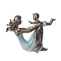 AEVVV Mother Son Sculpture Home Decor - Gifts for Mom - Mother with Children Figurine Statue - Mother and Son Figurines Desk Decorations - Family Love Decor