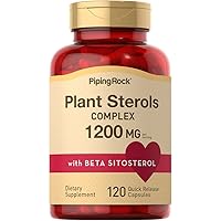 Piping Rock Plant Sterols Supplements 1200 mg | 120 Capsules | Plant Sterols Complex | with Beta Sitosterol | Non-GMO, Gluten Free