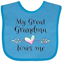 inktastic My Great Grandma Loves Me- Heart Great Grandchild Baby Bib