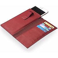 Wallet Holster Phone Cover, Long Purse Card Holder Cash Storage Bag Case for Apple iPhone SE 2022/4.7 Inch 5.51 × 3.26 Inch (Color : Red)