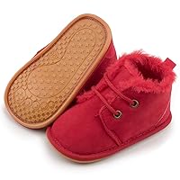 CENCIRILY Baby Booties Newborn Girl Boy shoes Infant Fleece Cozy Fur Lining Winter Warm Ankle Boots Rubber Sole Anti-Slip Prewalker Boots