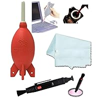 AA1903 Rocket Air Blaster Large-Red+VCC113 Micro-Fiber Cloth+Cleaning Lens Pen