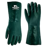 Wells Lamont Heavy Duty 14” PVC Coated Work Gloves | Chemical & Liquid Resistant, Cotton Lined | Men's Large (167L)