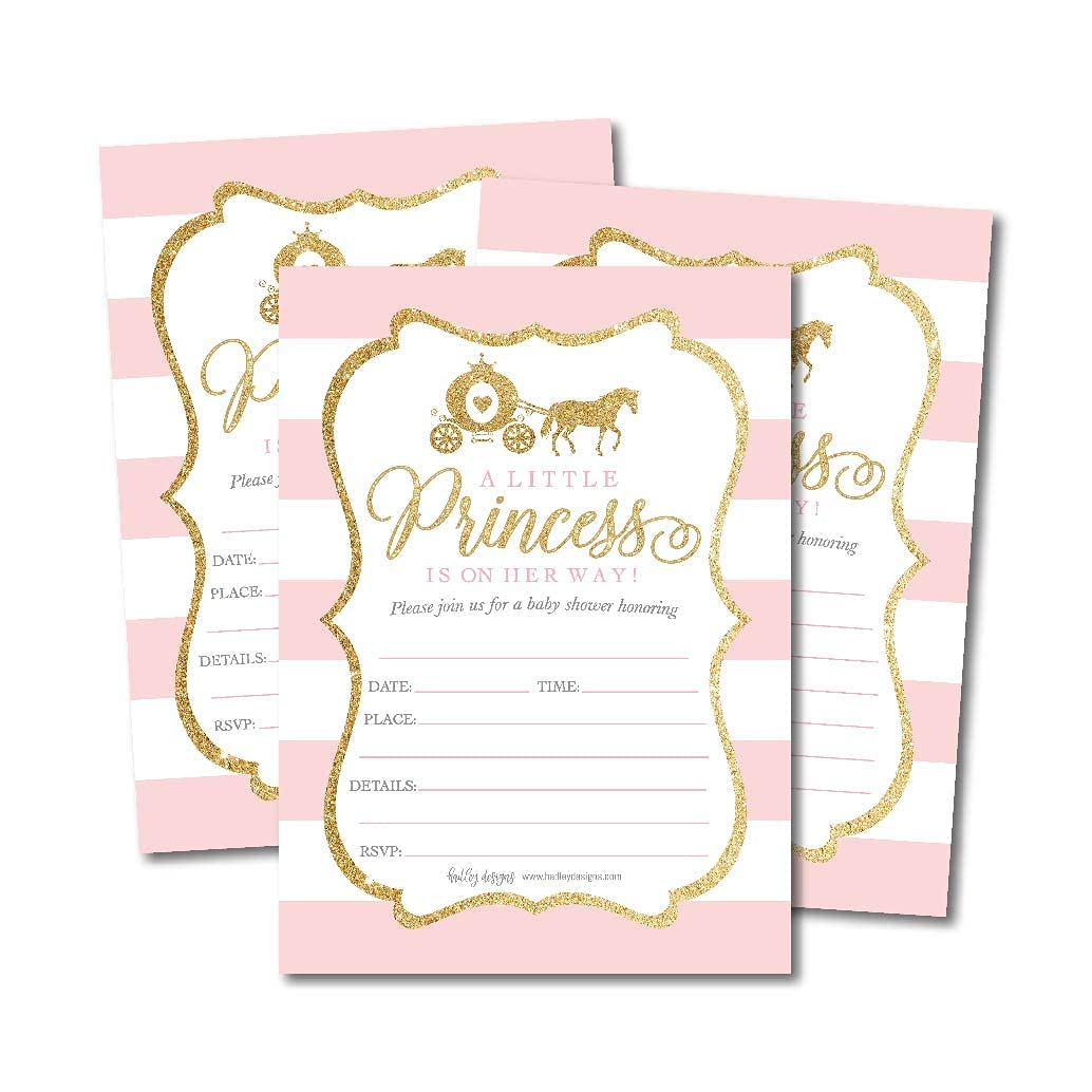 25 Little Princess Baby Shower Invitations, 25 Books For Baby Shower Request Cards, Sprinkle Invite for Girl, Bring A Book Instead Of A Card, Baby Shower Invitation Inserts Guest Book Alternative