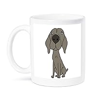 3dRose mug_200123_2 Cute Weimaraner Puppy Dog Cartoon Ceramic Mug, 15-Ounce