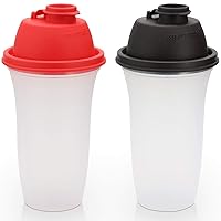 Signoraware Shaker Bottles | 17-Ounce Plastic Protein Shake Bottle for Meal Replacement Shakes & Smoothies, Beverages, Mixing Salad Dressing & Sauces, Margarita, & More | 2 Pack