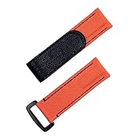 Nylon Fabric Leather 20mm Colorful Watchband for Rolex Strap Daytona Submariner GMT Yacht-Master Bracelet Watch Band (Color : Orange Blk Buckle, Size : 20mm)