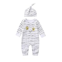 2 Month Old Boy Clothes Boys Hat Infant Jumpsuit Halloween Cartoon Set Romper Outfits Baby Boys Organic Cotton