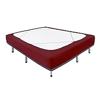 Biscaynebay Decorative Box Spring Cover King & Cal King Size, Burgundy Luxurious Jersey Knitting Stretchy Wrap Around 4 Sides Bed Skirt for Home/Hotels, Easy Fit Wrinkle & Fade Free Machine Washable