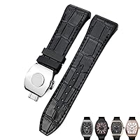For Franck Muller Watch Band 28mm Cowhide Silicone Watch Strap Nylon Rubber Folding Buckle Watch Bands For Men Bracelet