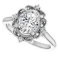 1 CT Moissanite Diamond Engagement Ring for Women S925 10k/14k/18k White Gold Moissanite Bridal Handmade Twist Wedding Ring Promise Anniversary for Her Free Engraved