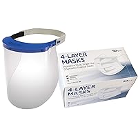 4-Layer Procedure Masks and Face Shields Bundle - MADE IN USA PPE from