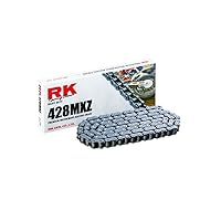 RK Racing Chain 428MXZ-130 (428 Series) Steel 130 Link Heavy Duty MX/SX Racing Non O-Ring Chain with Connecting Link